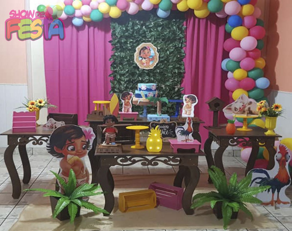 Kit Decoração De Festa Infantil Moana Baby Personalizado