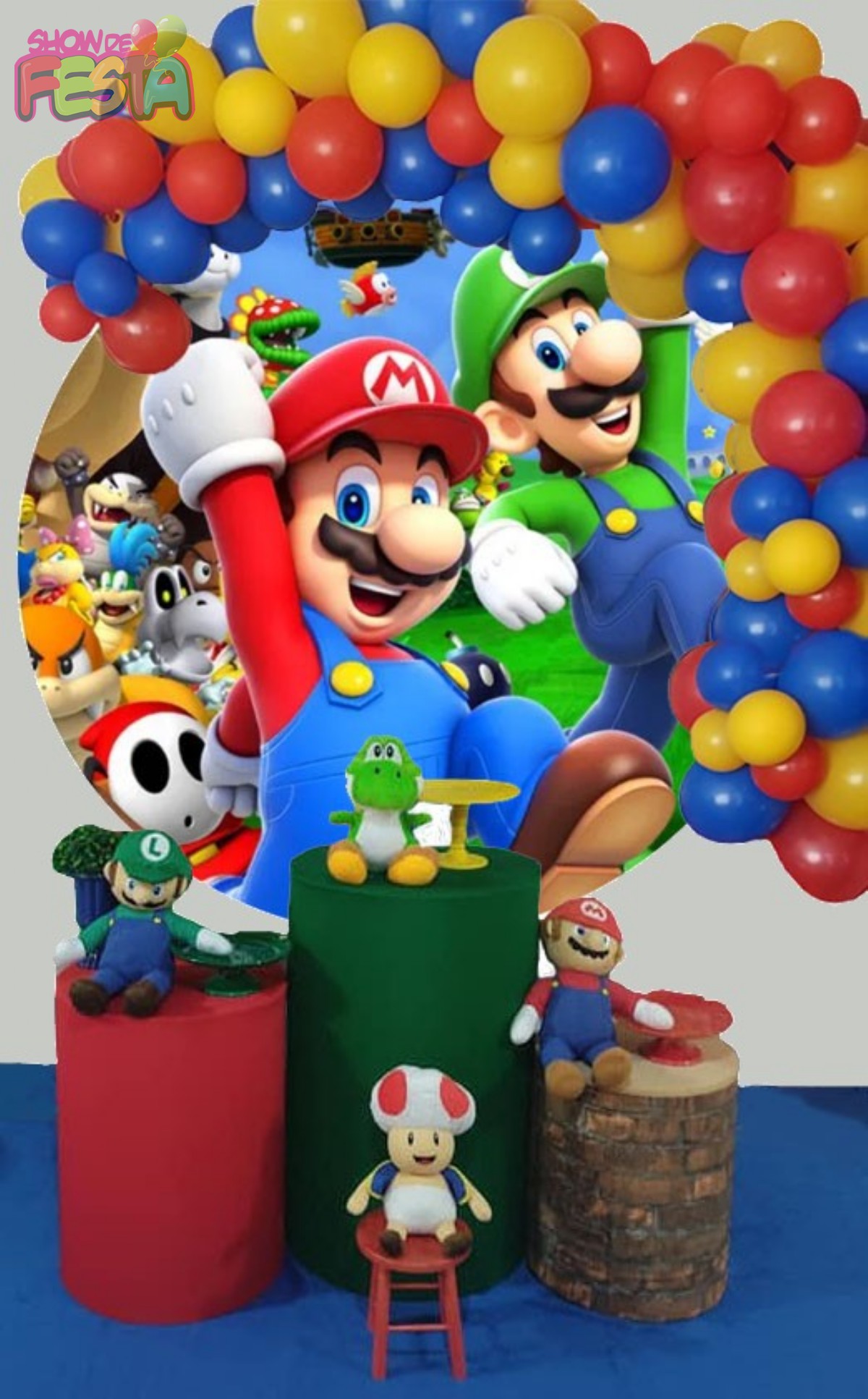 ALUGUEL Decoração Super Mário Bros - Pegue e Monte