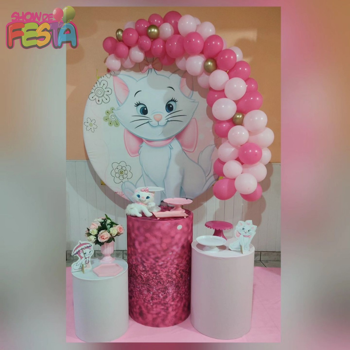 ❤ MINI TABLE GATA MARIE ❤ Lindo tema - Baby Fest Cenários