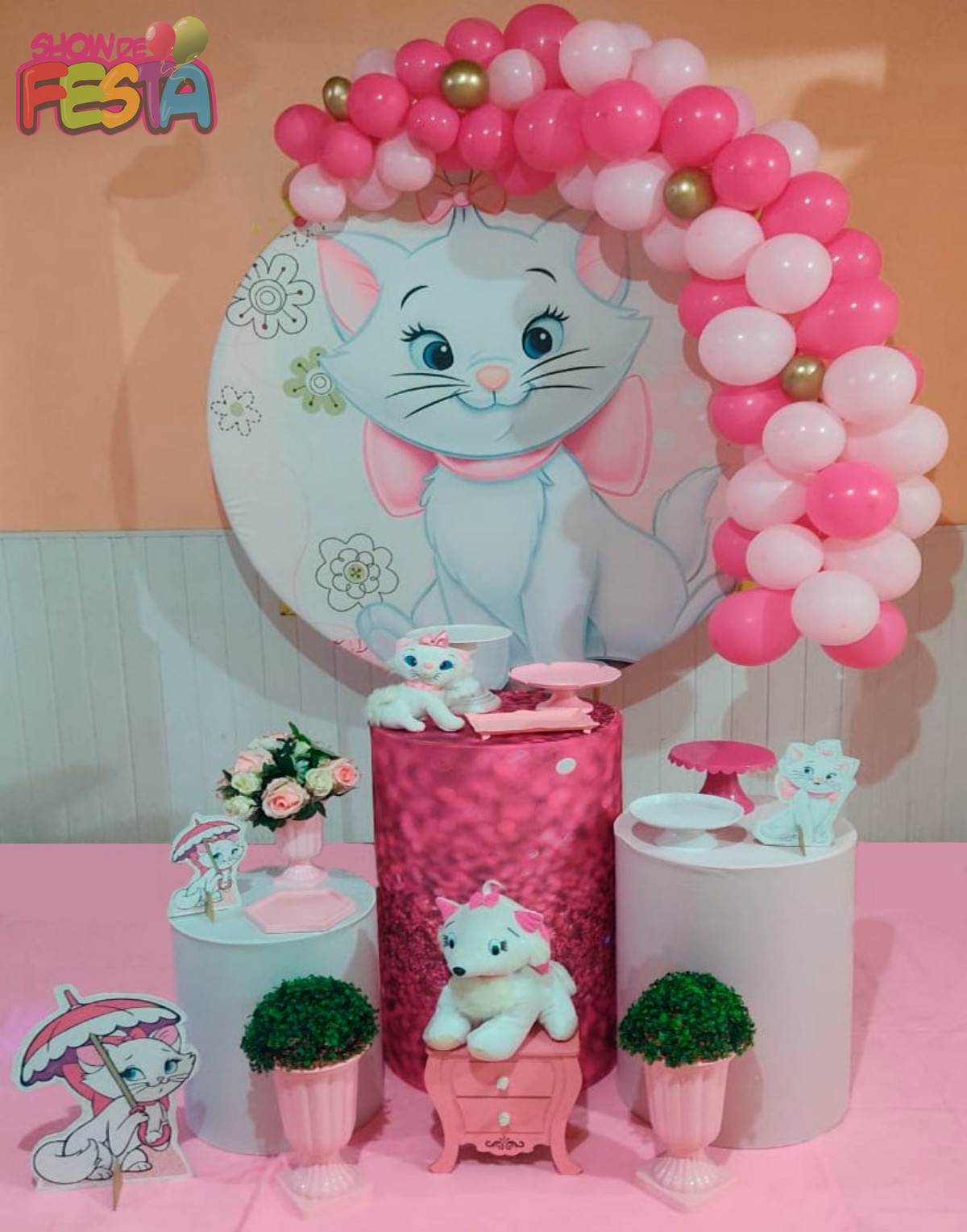 Tema da Gata Marie para decoração de festa infantil